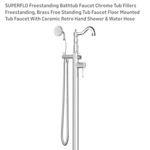 Chrome Tub Faucet with Ceramic Retro Hand Shower